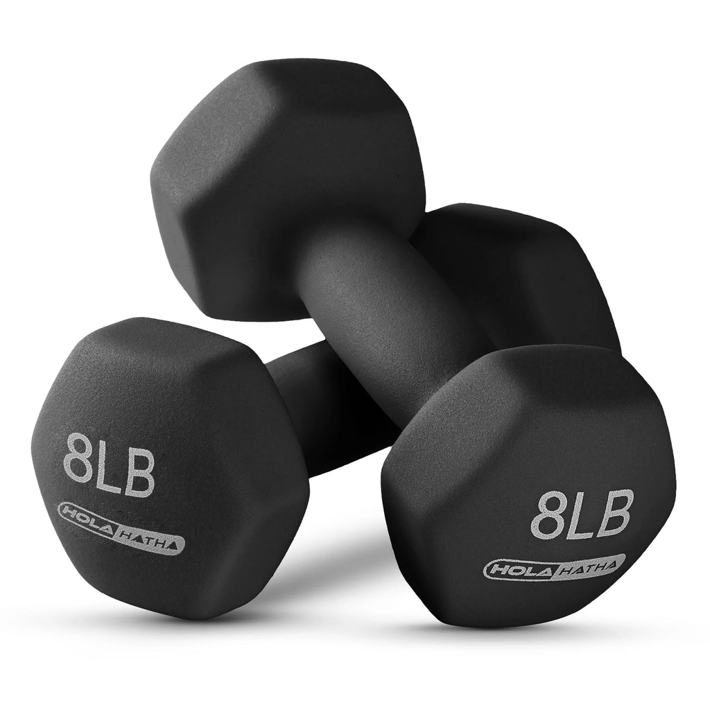 2, 3, 5, 8, and 10 Pound Neoprene Dumbbell Weight Set with Rack